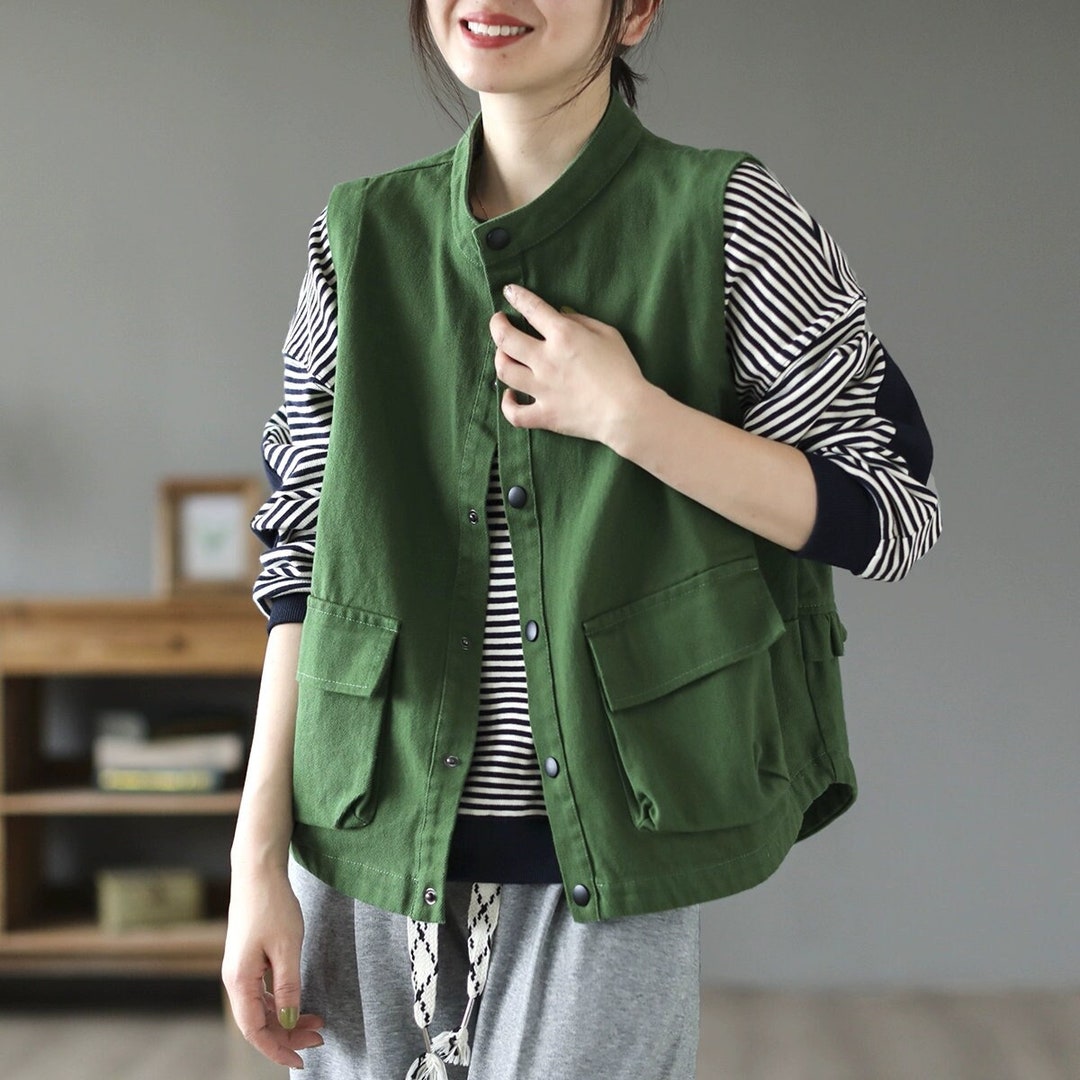 Loose Cotton Linen Vest, Women Linen Vest, Vintage Soft Cotton Vest ...