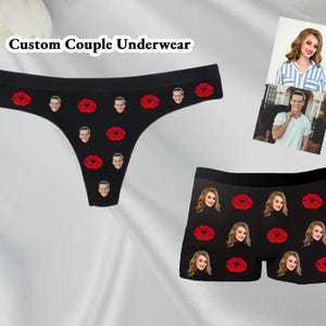 Custom Face Thong Underwear, Custom Thongs For Couple, Personalized Valentines Face Thong, Valentines Gift,  Custom Underwear, Love Thong