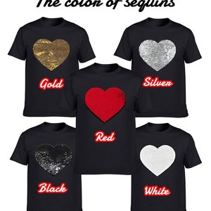 Custom Valentine Sequin T-Shirt, Gift For Girlfriend, Valentines Day Shirt, Heart Shaped Sequin With Picture Shirt, Anniversary Gift zdjęcie 7