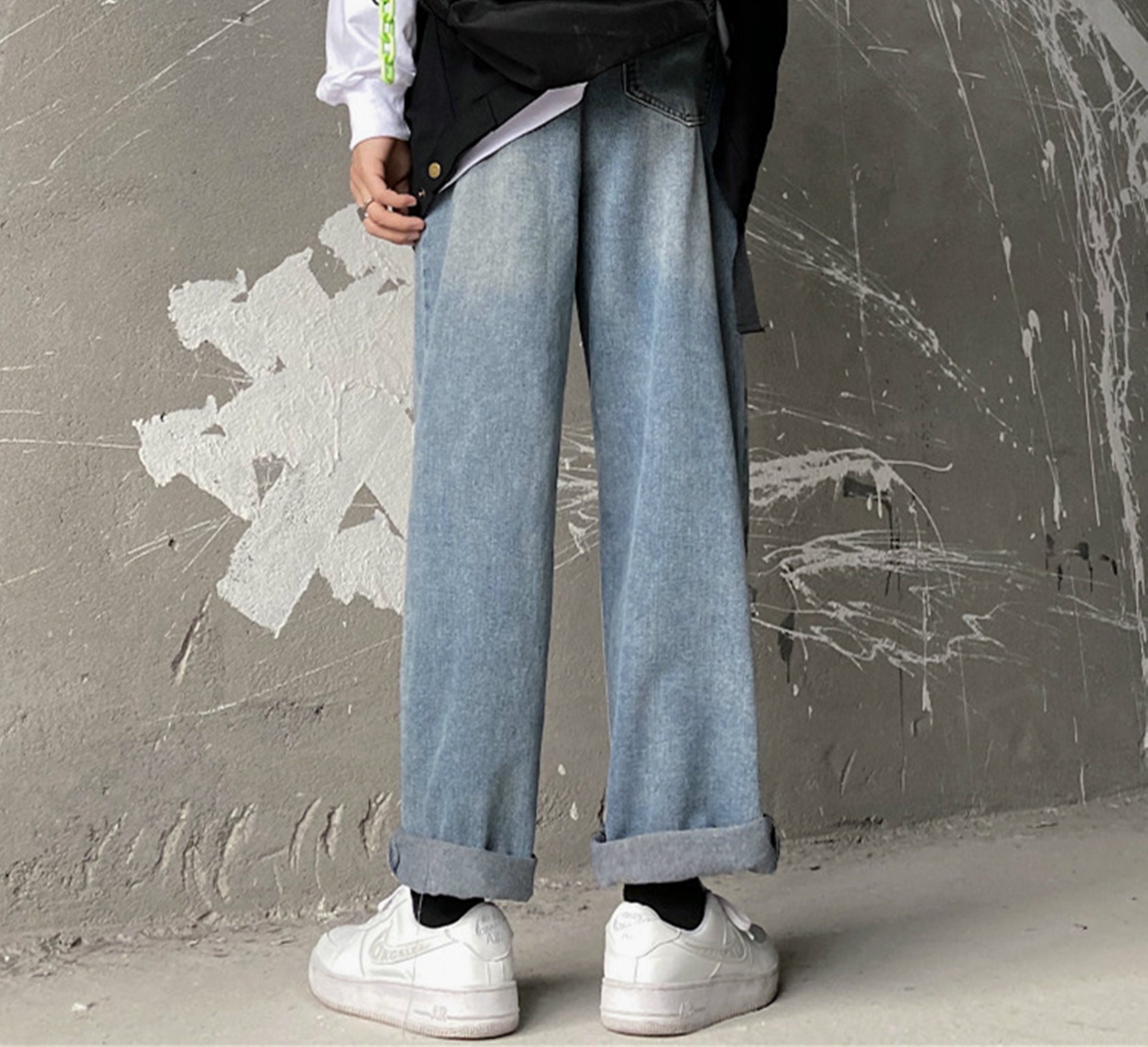 Personalized Graffiti Denim Jeans Baggy High Waist Pants - Etsy UK