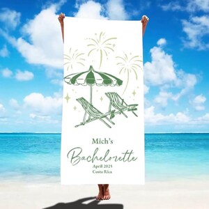 Personalized Bachelorette Beach Towel, Custom Bachelorette Beach Towel, Bach Party, Beach Bachelorette Party Favor, Bridal Gift