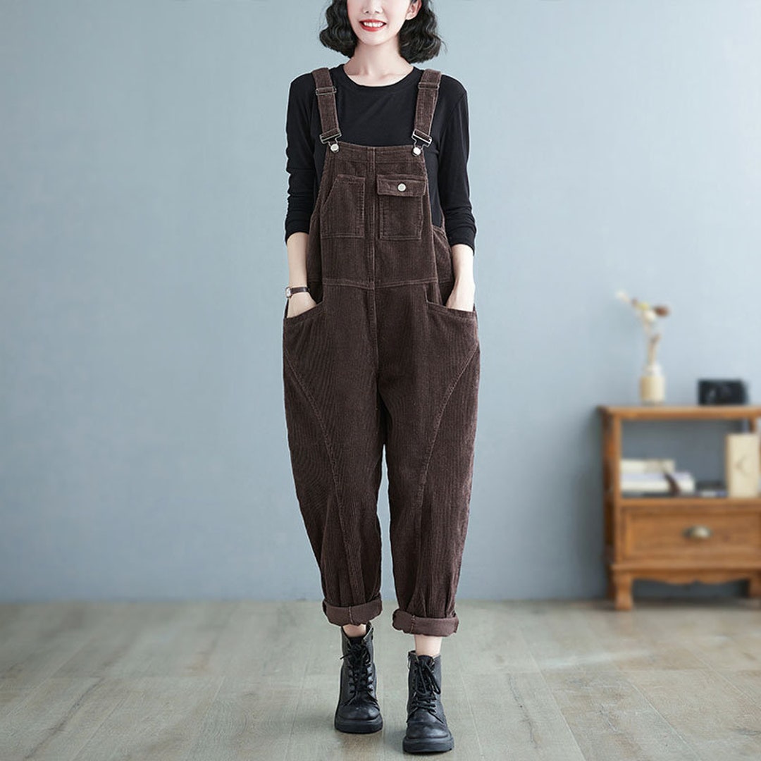 Retro Corduroy Overalls Winter Corduroy Jumpsuit Vintage - Etsy
