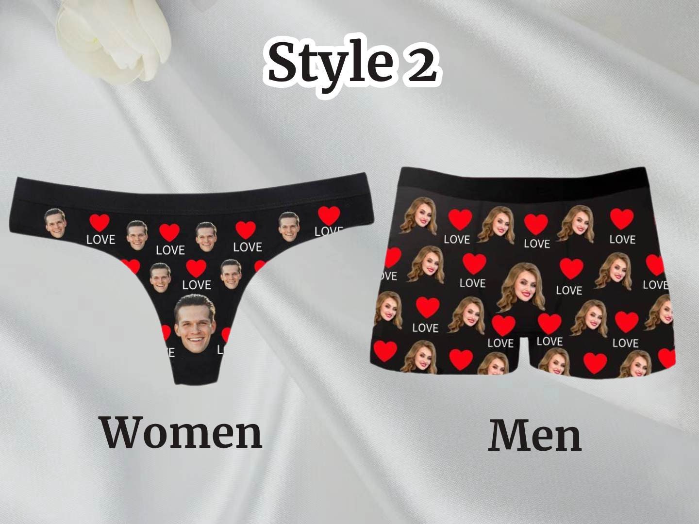 Custom Valentines Face Thong, Valentines Gift, Custom Thongs For Couple, Custom Underwear With Face for Wife, Custom Underwear, Wedding Gift