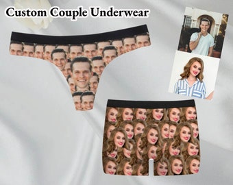 Custom Crazy Face Briefs, Custom Valentines Face Thong, Valentines Gift, Custom Thongs For Couple, Custom Underwear, Anniversary Gifts