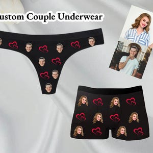 Personalized Face Thong Underwear, Custom Valentines Face Thong, Valentines Gift, Custom Thongs For Couple, Custom Underwear, Love Thong