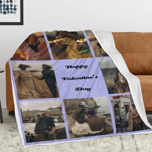 Custom Photo Blanket Collage, Personalized Valentines Photo Blanket, Couple Gifts Blanket, Valentines Gift, Lover Blanket, Memorial Blanket