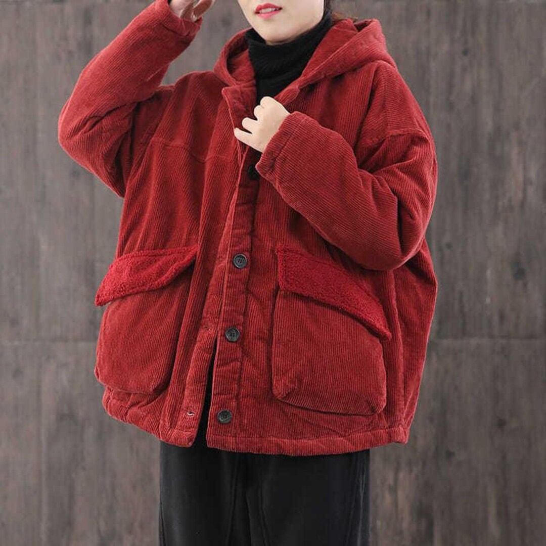 Oversize Corduroy Winter Warm Coats Women Jacket