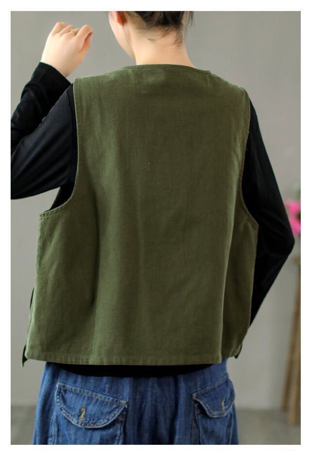 Solid Vintage Denim Vest/ Plus Size Womens Vest/ Vintage Etsy