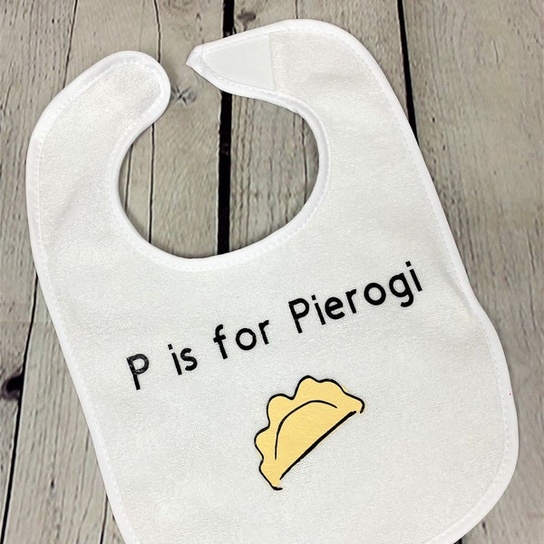 P is for Pierogi Polish Baby Bib