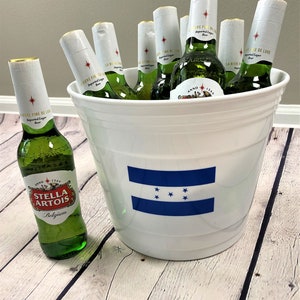 Custom Personalized Honduras Flag Salud Beer Bucket, Giant Cerveza Cup, Snack Container, Beverage Drink Cooler for any party or occasion