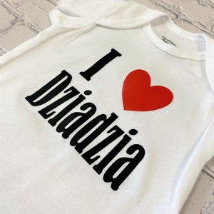 I Love Dziadzia, I love Babcia baby onsie, Polish baby onsie gift