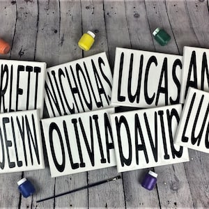 Kids personalized name painting canvas, Birthday Painting Party name canvas, art party name paintings, Children&#39;s Art Craft Kit,