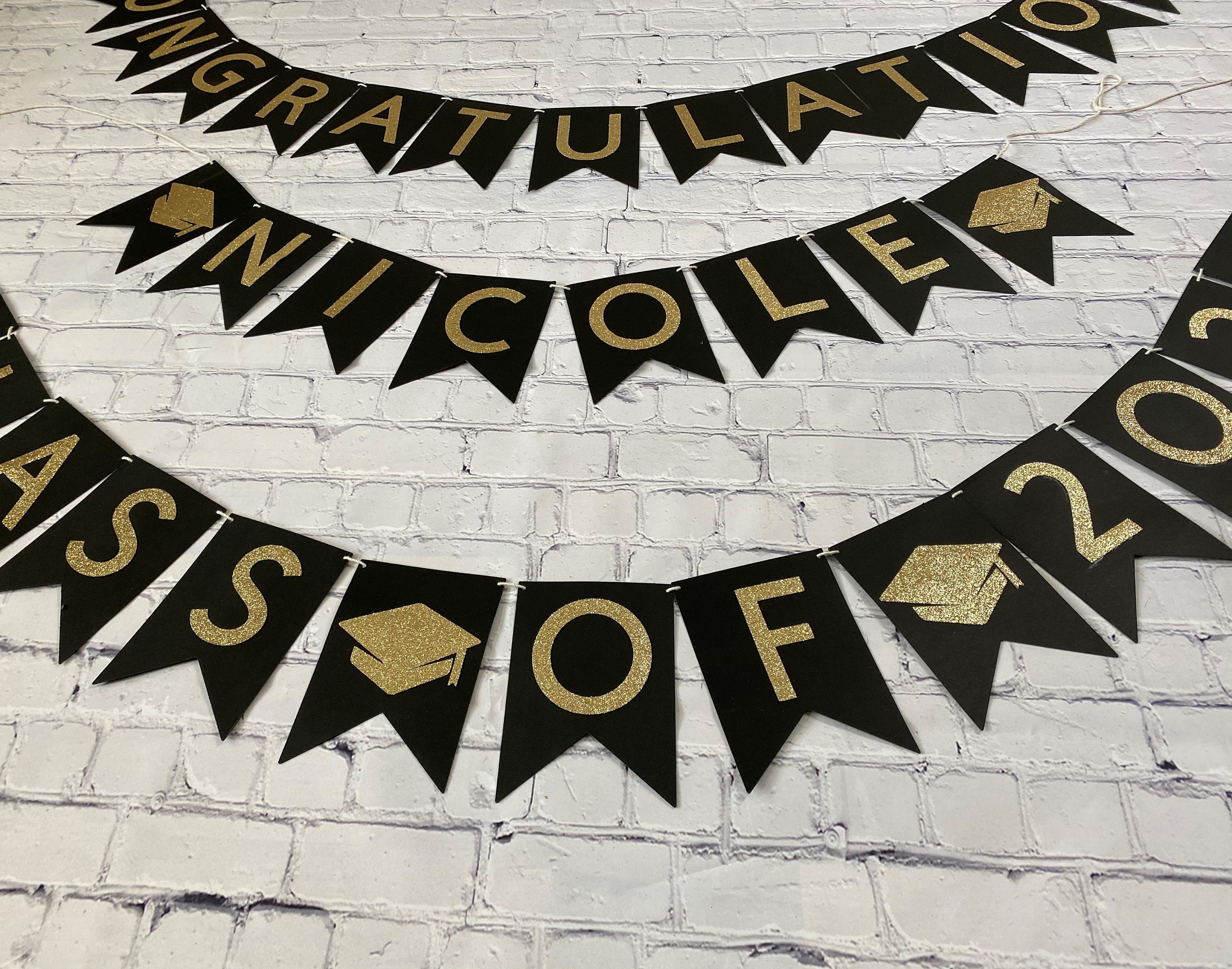 Personalized graduation banner custom congratulations banner Etsy