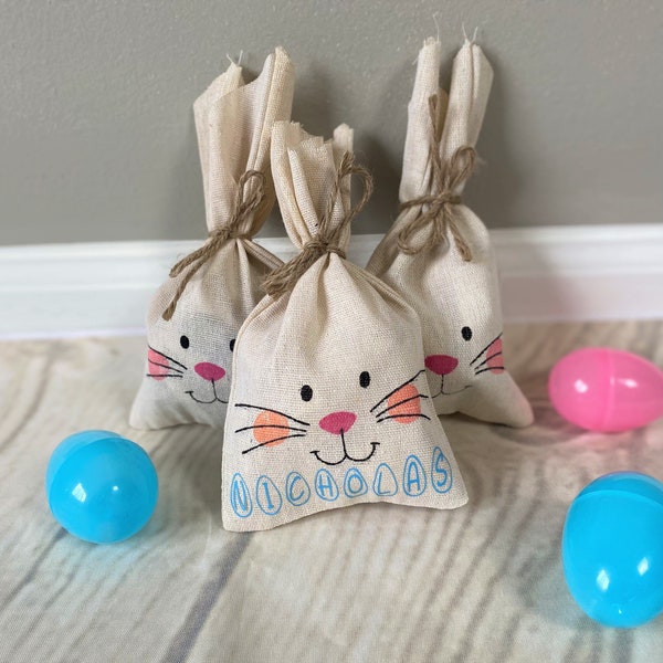 Custom Name Easter Treat Bags, use for candy, small gifts, toys, Easter egg hunts, pinatas, favors or gifts - Church, school, home, children