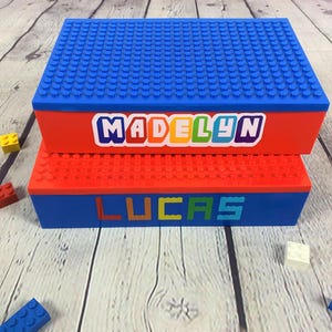 Aufbewahrungsbox für Legosteine mit 4 Fächern und Deckel zum selber bauen