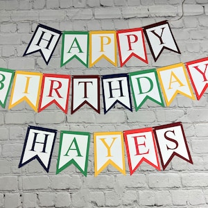 Happy Birthday Customized Name Banner, Birthday Party Banner, Kids Banner, Colored Banner, Sto Lat, 1st Birthday
