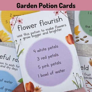 Garden Potions Recipe Cards Printable, Educational Learning Resources, Montessori Materials, Spring Activities, Outdoor Forest School Ideas