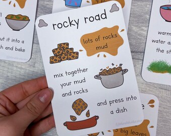 Printable - Mud Kitchen Recipe Cards, Educational Learning Resources, Montessori Materials, Early Years Activities, Outdoor Forest School