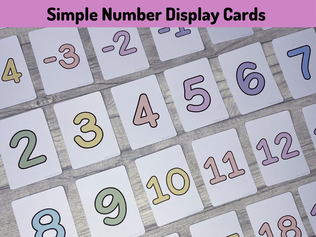 Printable Simple Number Cards, Classroom Display Resource, Math ...