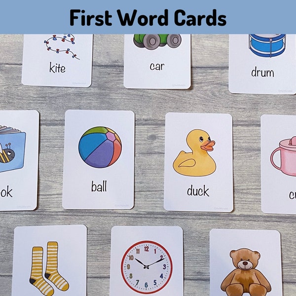 First Word Flashcards Printable, Educational Teaching Resources, Baby Learning Cards, Children’s Gifts, Montessori Flash Cards, EY Materials