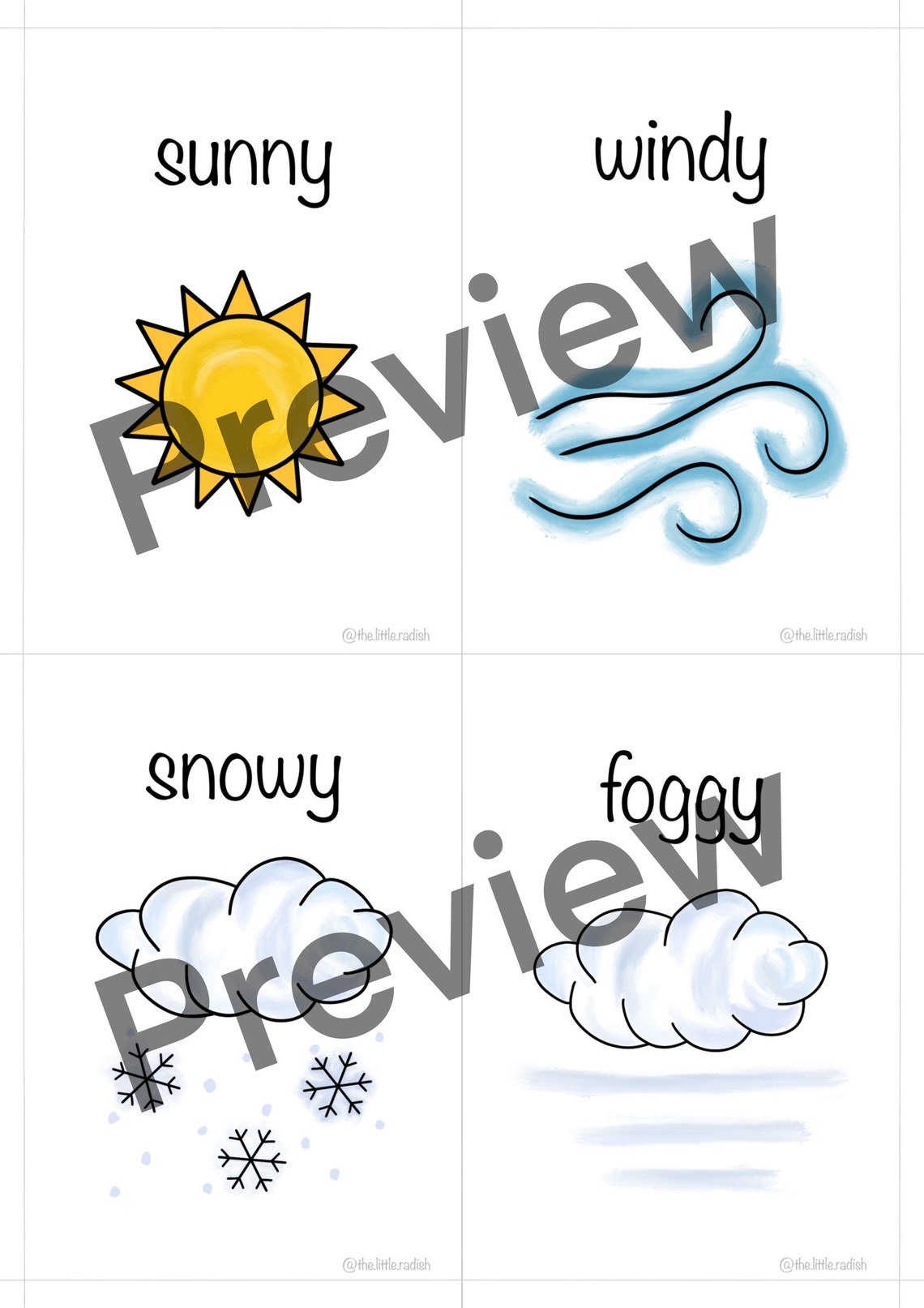 Printable Weather Flashcards Teaching Learning Resources - Etsy