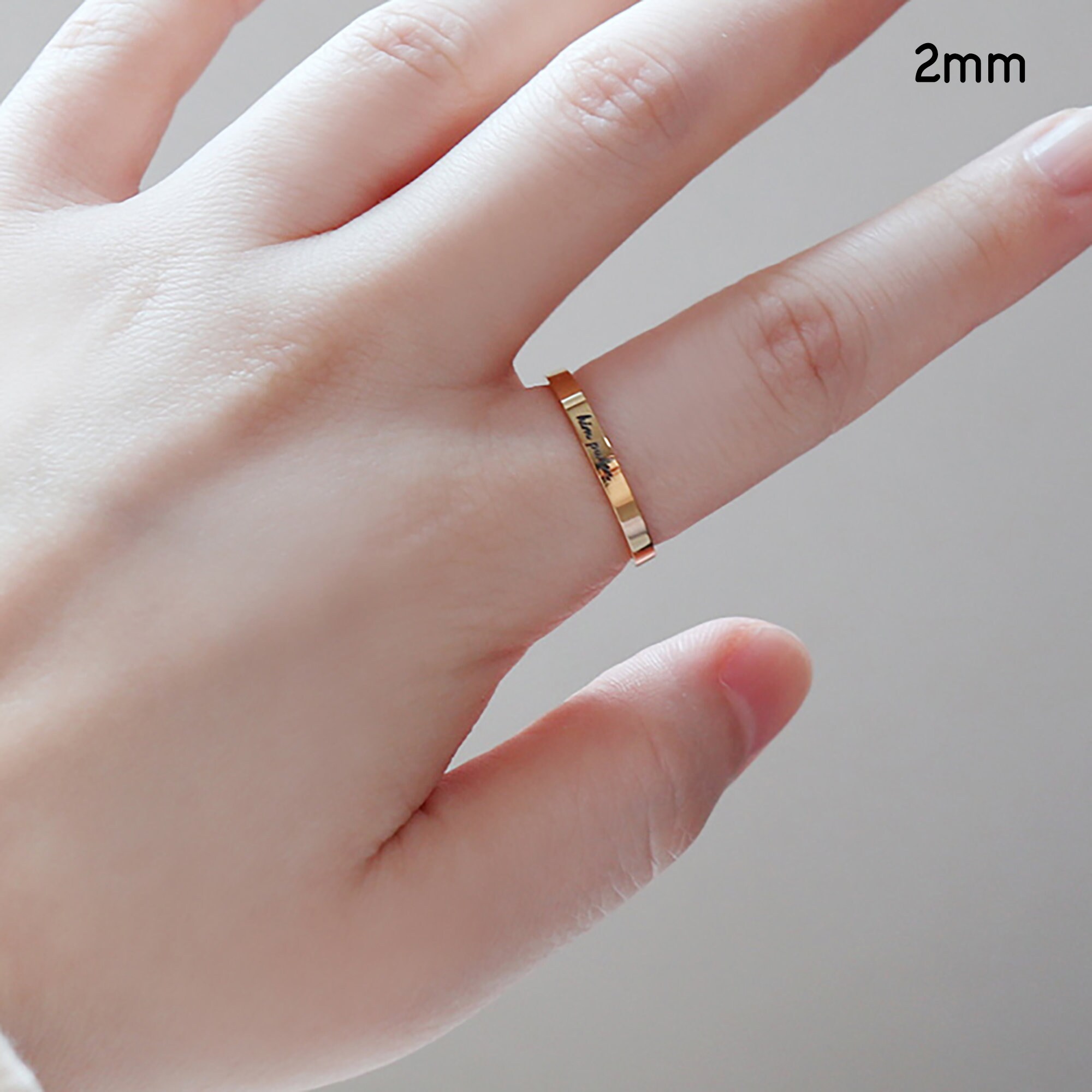 Hangul Ring, Engraved Ring Korean Name Surgical Steel 2mm , Korean Name ...