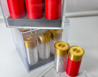 Silver poured shot tube - Shot Gun Shell case for poured shots - [READ DESCRIPTION]
