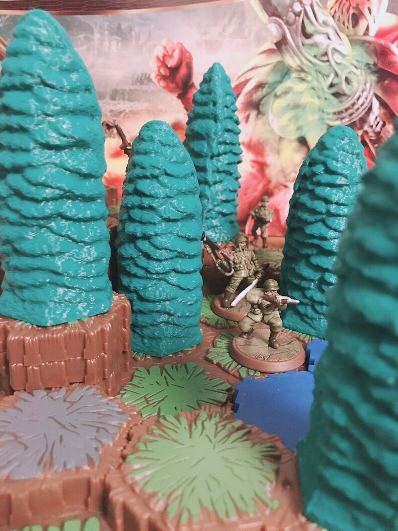 Heroscape Evergreen Trees 5 Piece custom | Etsy