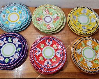 Positano amalficoast dishes handmade made in Italy Vietri plates Mixed