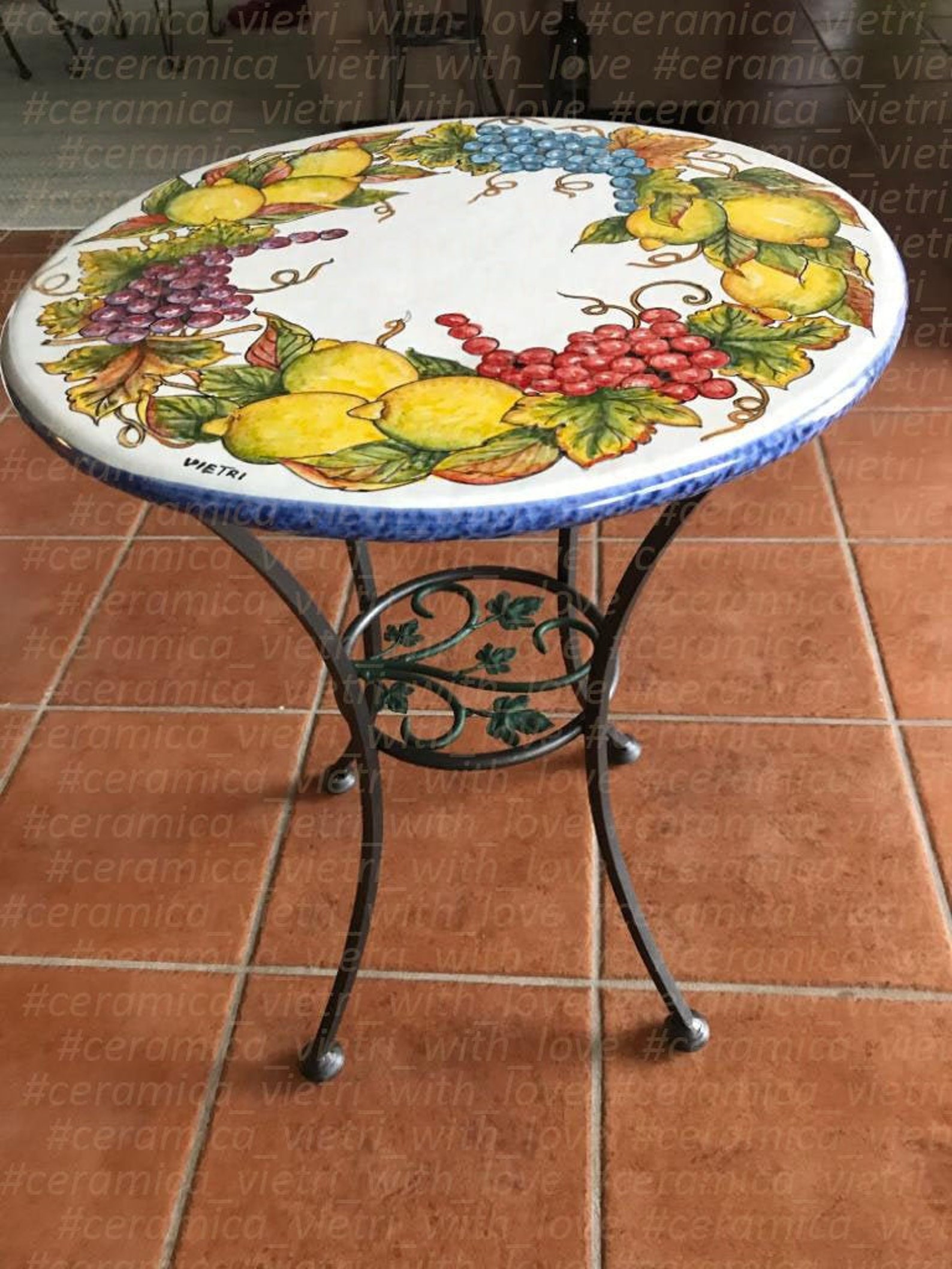 Positano Amalficoast Round Table Lava Stone Handmade Made in Italy