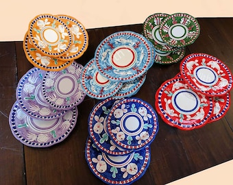 Positano amalficoast dishes handmade made in Italy Vietri soup plates meat plates Fruit/Dessert Plates