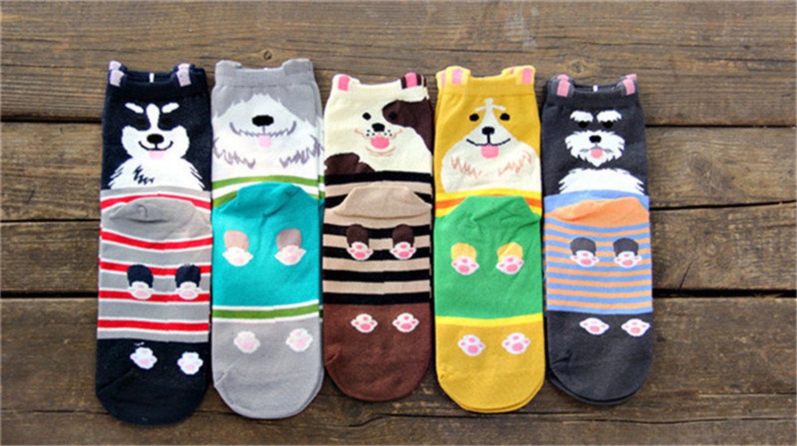 Women Lovely Dog Sock Cartoon Socks AutumnWinter Funny Animal Etsy