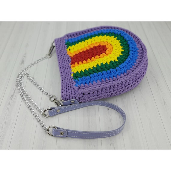 Evening Bags MultiColoured Neon Rainbow Jointing Stitching PU Handbag  Metallic Chain Straps Color Crossbody Bag 230320 From 32,19 € | DHgate
