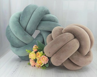 Coussin noeud en velours, coussin boule fait main, coussin noeud fleurs, coussins pour canapé, coussin de lit de repos, décoration de dortoir, cadeau mignon