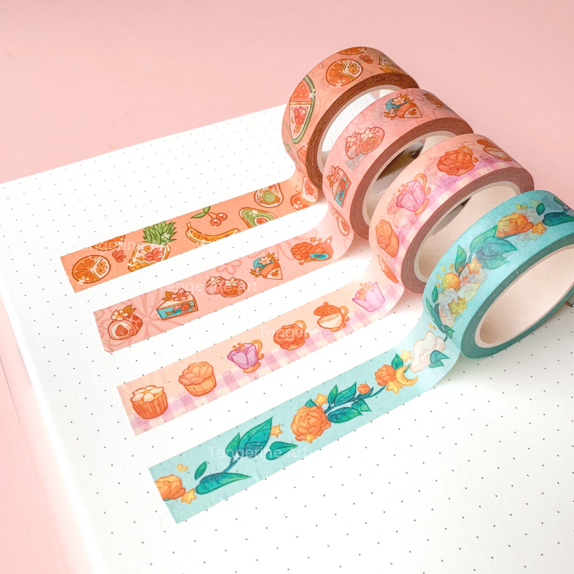 Washi Tapes: Fruit Garden, Floral Desserts, Picnic Cafe, Sweet Dreams