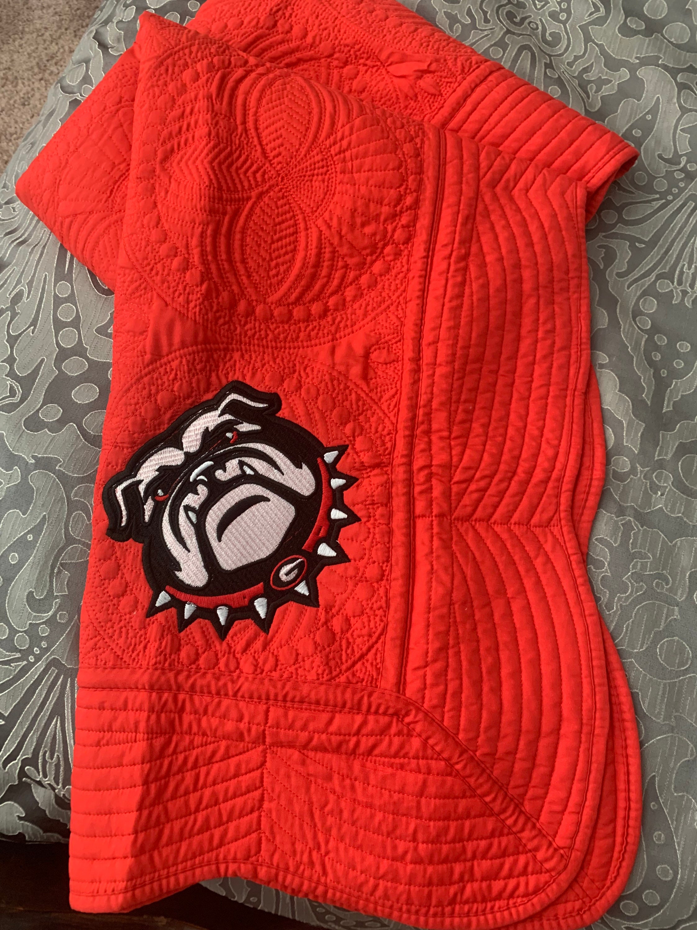 Bulldog quilt Buffalo Plaid Quilt Embroidery Etsy