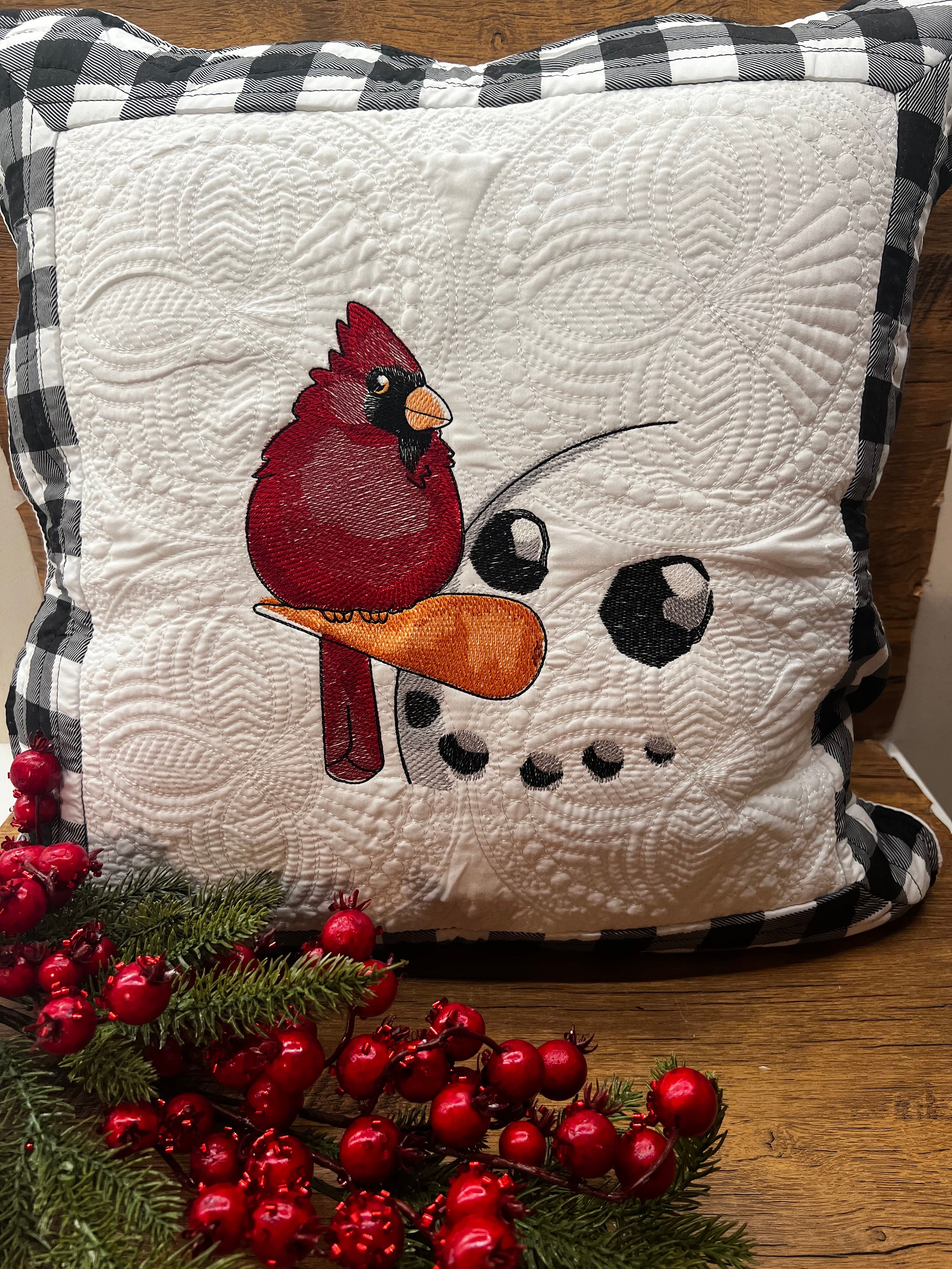Amazon Christmas Cardinal Throw Pillows Embroidered Pillow Snowman