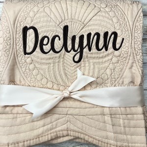 Personalized Baby Quilt: 100% Cotton Matelassé Design