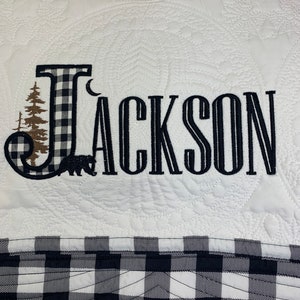 Baby Quilt | Personalized Quilt |  Monogrammed Baby Gift | Baby Shower Gift  | Custom Quilt | Woodland Quilt | Matelassé