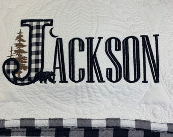 Baby Quilt | Personalized Quilt |  Monogrammed Baby Gift | Baby Shower Gift  | Custom Quilt | Woodland Quilt | Matelassé