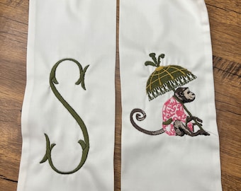 Wreath Sash | Chinoiserie wreath sash | Custom Wreath Sash | Personalized Wreath Sash | Sateen Sash