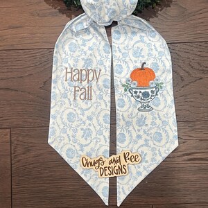 Personalized Wreath Sash – Custom Embroidered Wreath – Front Door Wreath Decor