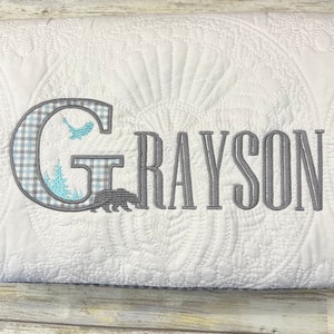 Baby Quilt | Personalized Quilt |  Monogrammed Baby Gift | Baby Shower Gift  | Custom Quilt | Woodland Quilt | Matelassé