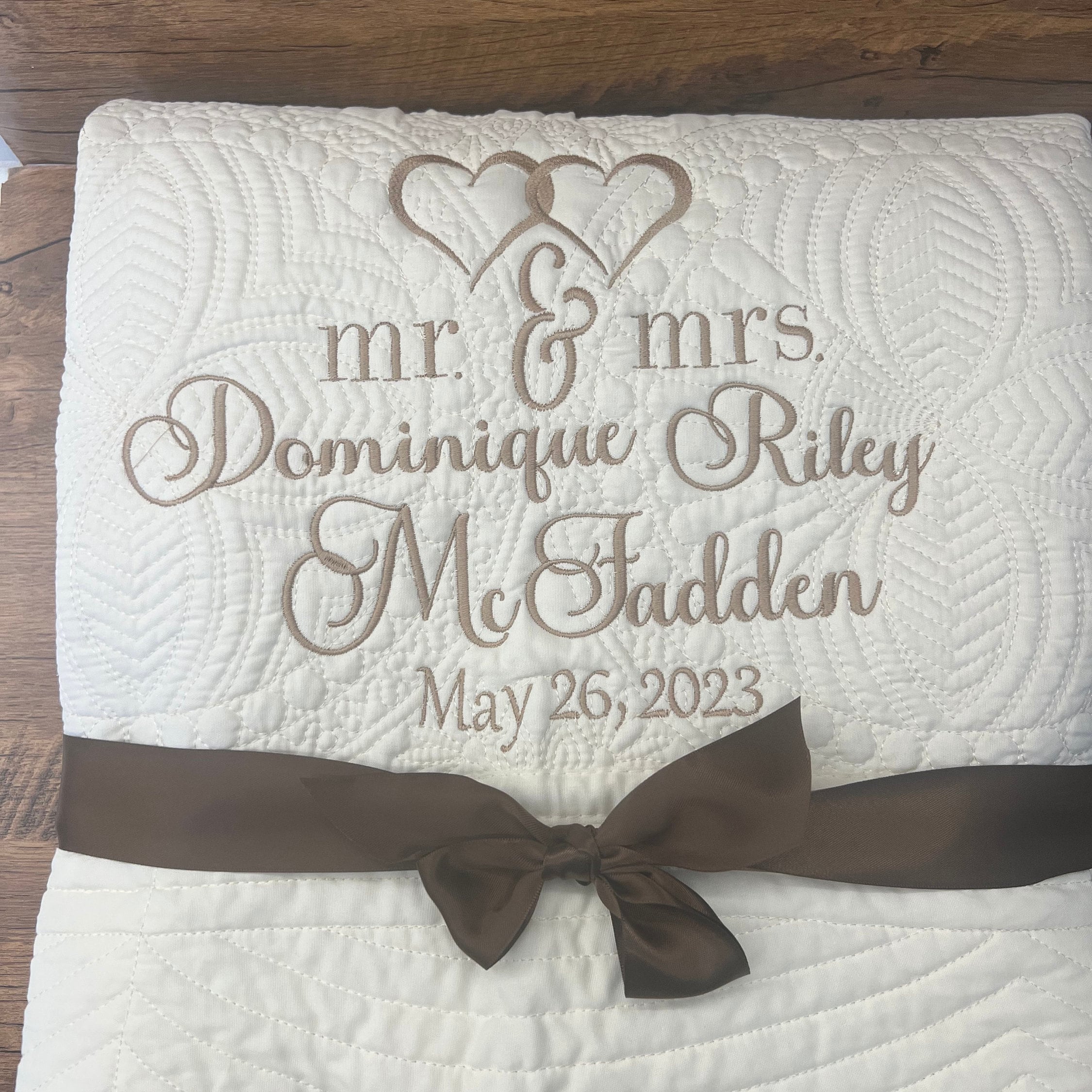 Personalized Wedding Gift | Wedding Quilt |Monogrammed Wedding Gift | Anniversary Gift  | Custom Gift | Custom Quilt | Matelassé