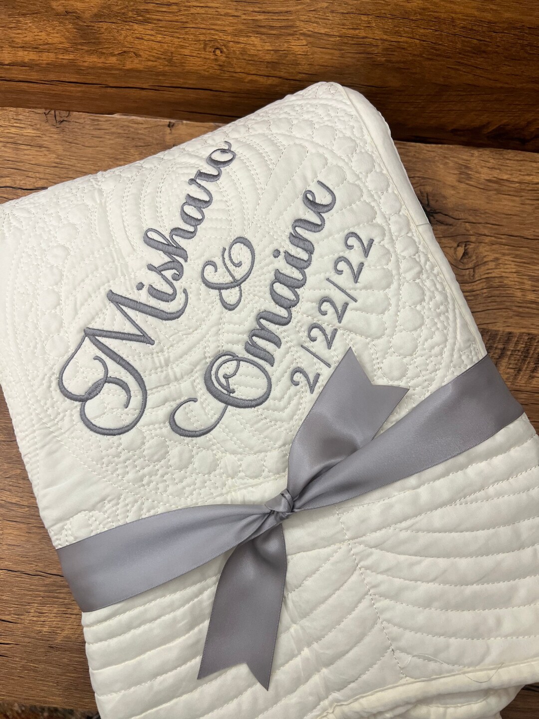 Personalized Wedding Quilt Monogrammed Wedding Gift Anniversary Gift