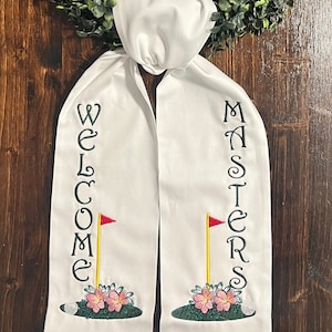 Personalized Golf Tournament Wreath Sash: Sateen Spring Decor