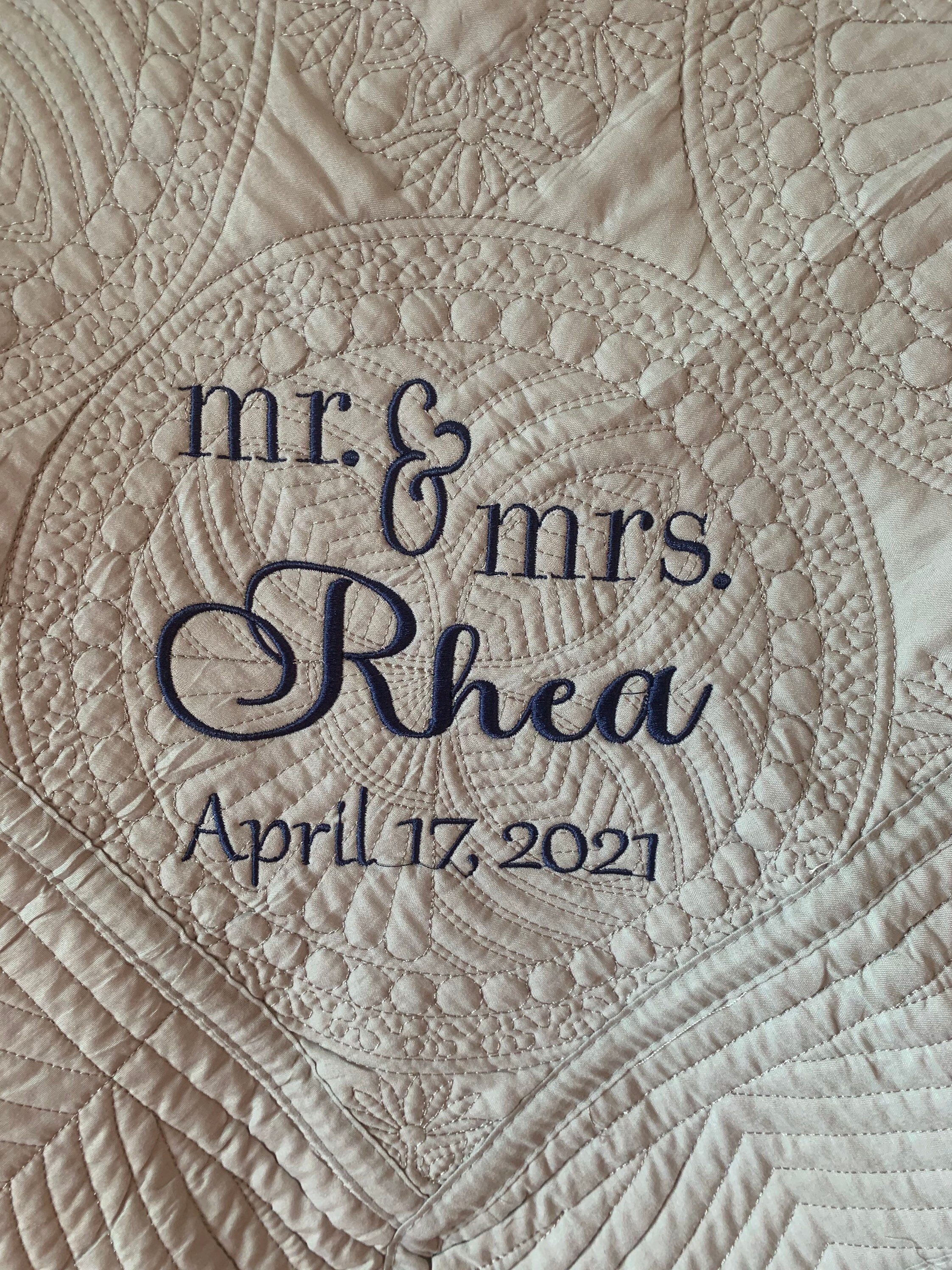Personalized Wedding Quilt Monogrammed Wedding Gift Anniversary
