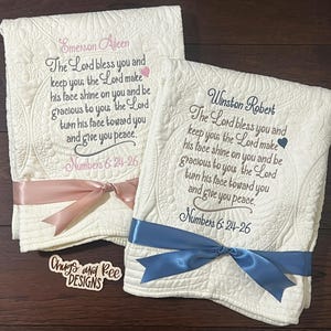 Custom embroidered Quilt | Personalized Quilt | Biblical Quilt | Monogrammed Quilt | Matelassé