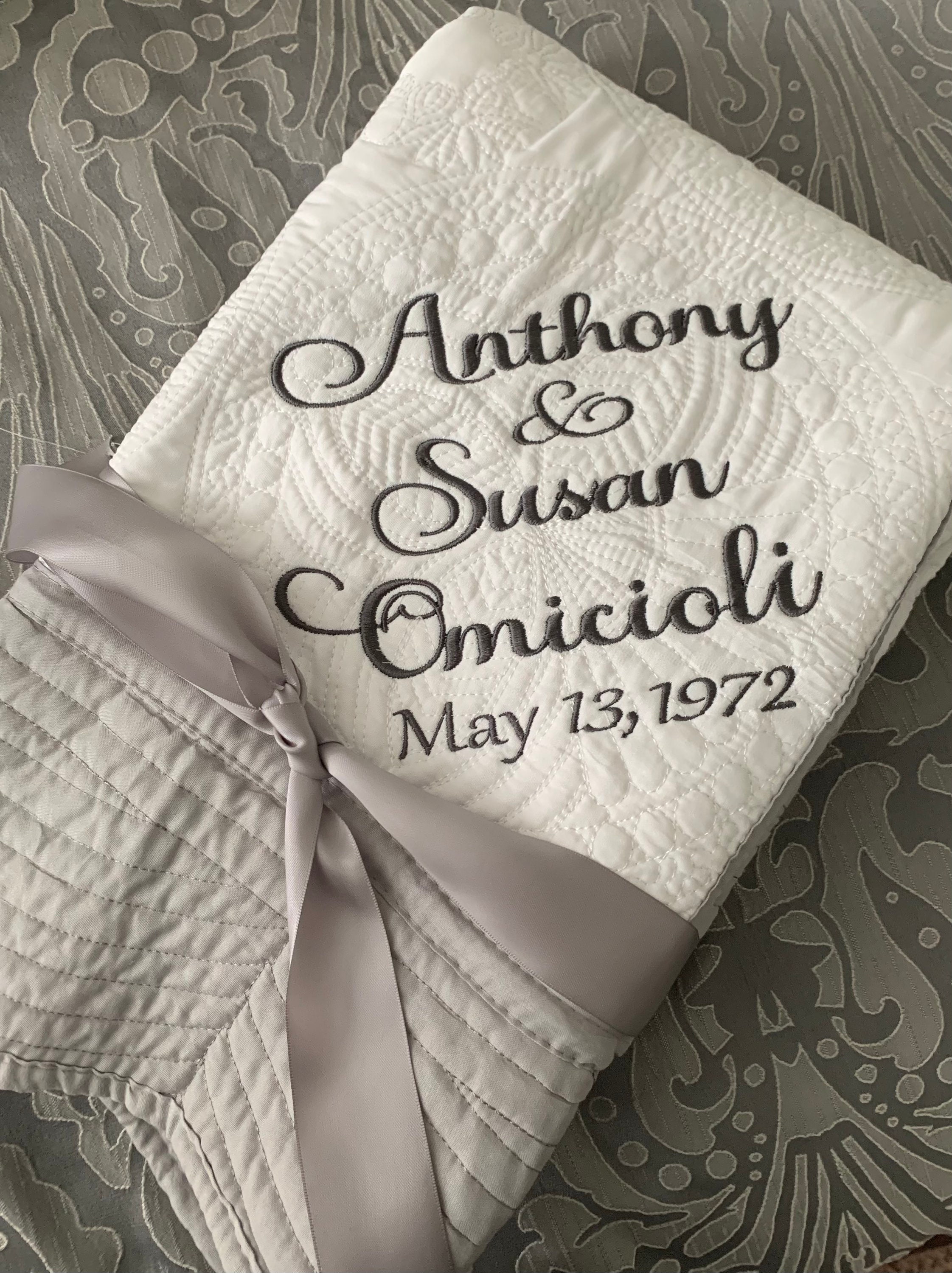 Quilted Monogram Personalized Wedding Quilt Monogrammed Wedding Gift - Etsy