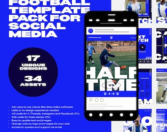 34x Football Templates / Social Media / Canva / X / Facebook